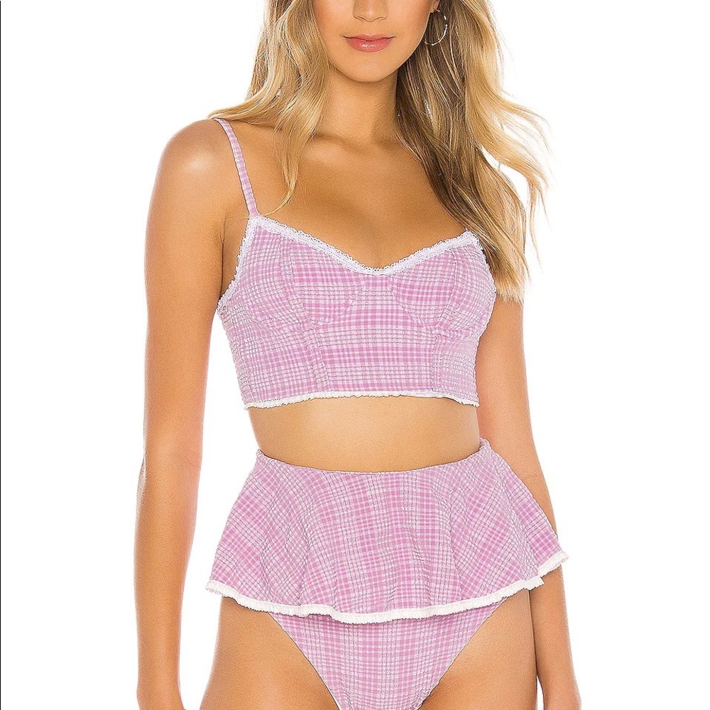 Beach Riot Pink Plaid Bikini